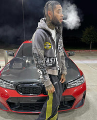 worker zip up grey