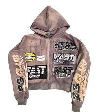 worker zip up grey